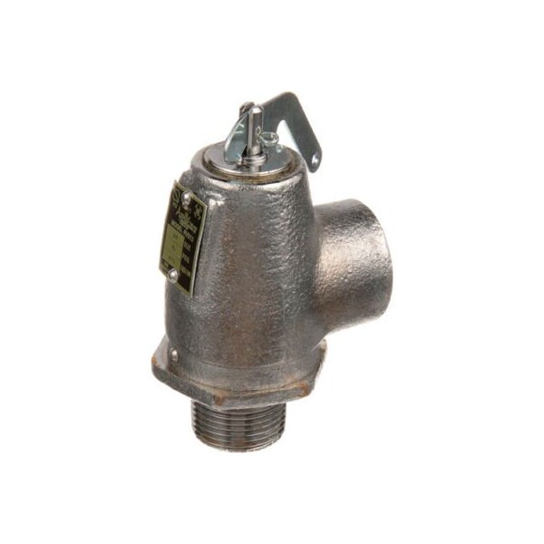 Allpoints 56-1318 15 PSI Chrome Steam Safety Relief Valve - 3/4" NPT, 446 lb./Hour